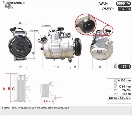 AHE 98901/A - Компресор, климатизация vvparts.bg