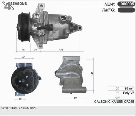 AHE 980095 - Компресор, климатизация vvparts.bg