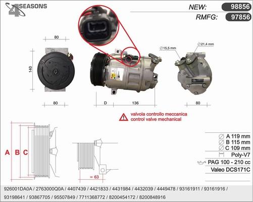 AHE 98856 - Компресор, климатизация vvparts.bg