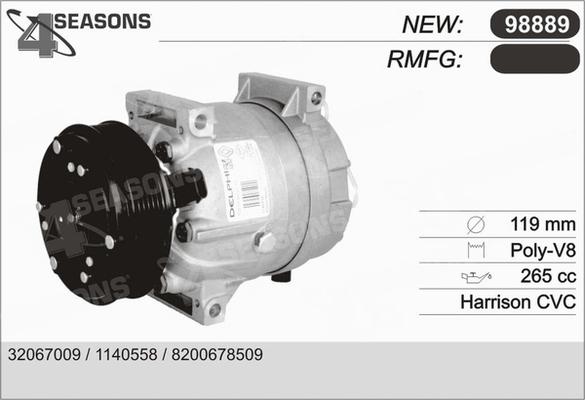 AHE 98889 - Компресор, климатизация vvparts.bg