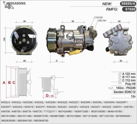 AHE 98886 - Компресор, климатизация vvparts.bg