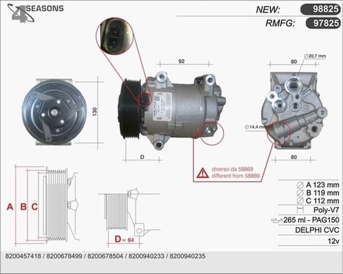 AHE 98825 - Компресор, климатизация vvparts.bg