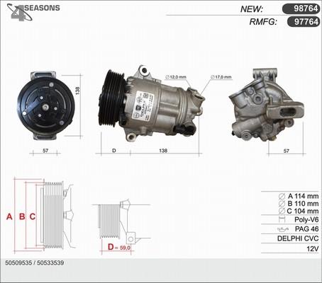 AHE 98764 - Компресор, климатизация vvparts.bg