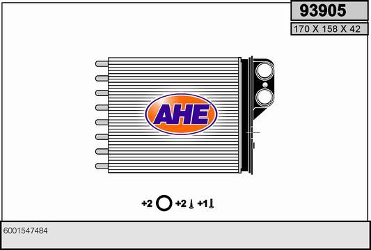 AHE 93905 - Топлообменник, отопление на вътрешното пространство vvparts.bg