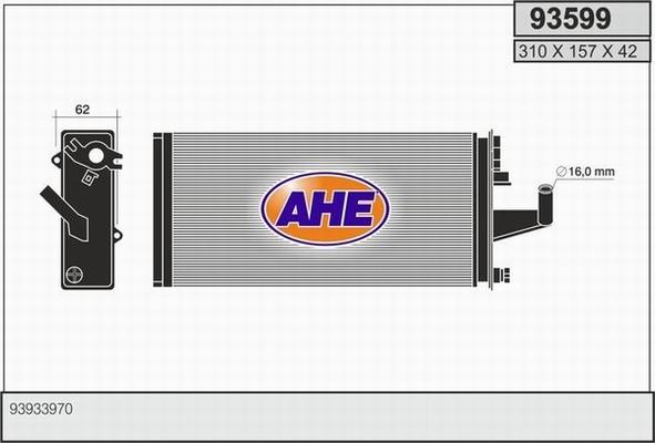 AHE 93599 - Топлообменник, отопление на вътрешното пространство vvparts.bg