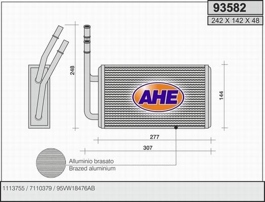 AHE 93582 - Топлообменник, отопление на вътрешното пространство vvparts.bg