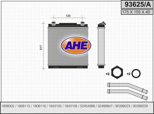 AHE 93625/A - Топлообменник, отопление на вътрешното пространство vvparts.bg