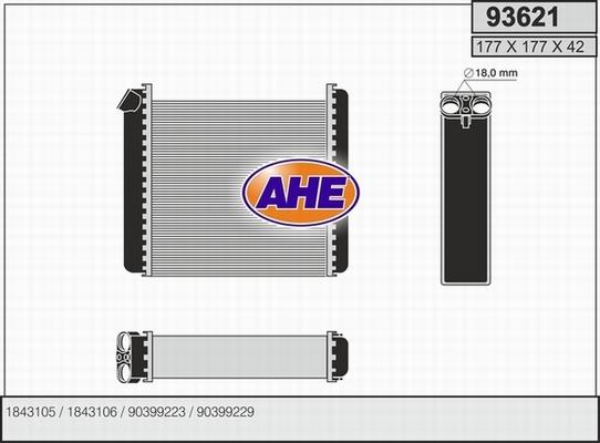 AHE 93621 - Топлообменник, отопление на вътрешното пространство vvparts.bg