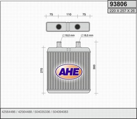 AHE 93806 - Топлообменник, отопление на вътрешното пространство vvparts.bg