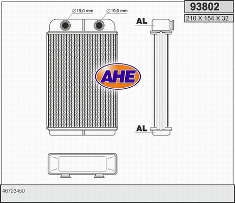 AHE 93802 - Топлообменник, отопление на вътрешното пространство vvparts.bg