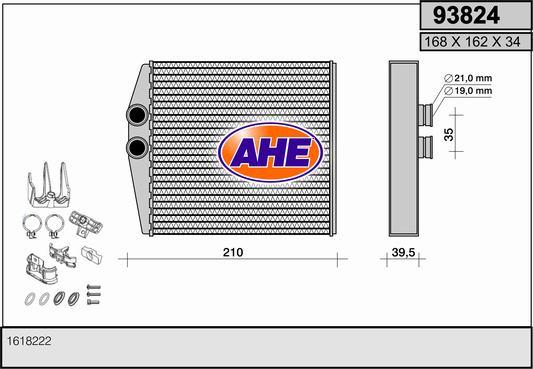 AHE 93824 - Топлообменник, отопление на вътрешното пространство vvparts.bg