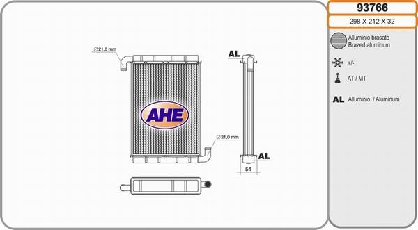 AHE 93766 - Топлообменник, отопление на вътрешното пространство vvparts.bg