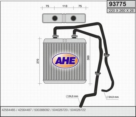 AHE 93775 - Топлообменник, отопление на вътрешното пространство vvparts.bg