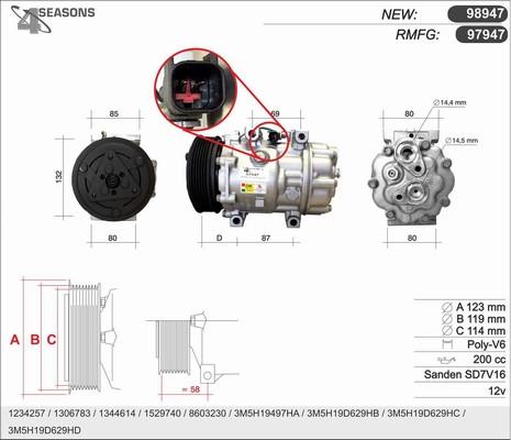 AHE 97947 - Компресор, климатизация vvparts.bg