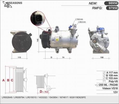 AHE 97950 - Компресор, климатизация vvparts.bg