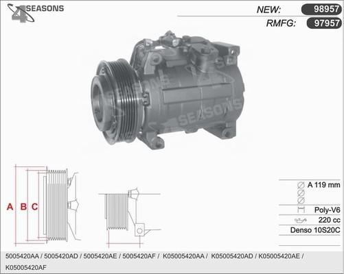 AHE 97957 - Компресор, климатизация vvparts.bg