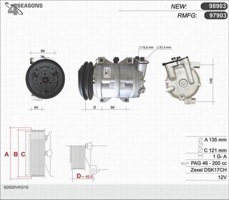 AHE 97903 - Компресор, климатизация vvparts.bg