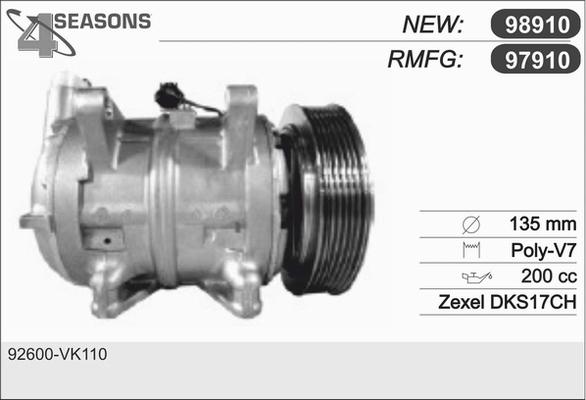 AHE 97910 - Компресор, климатизация vvparts.bg