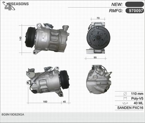 AHE 970097 - Компресор, климатизация vvparts.bg