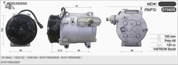 AHE 970008 - Компресор, климатизация vvparts.bg