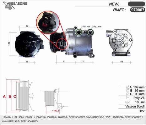 AHE 970007 - Компресор, климатизация vvparts.bg