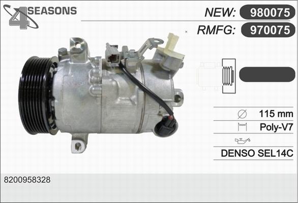 AHE 970075 - Компресор, климатизация vvparts.bg