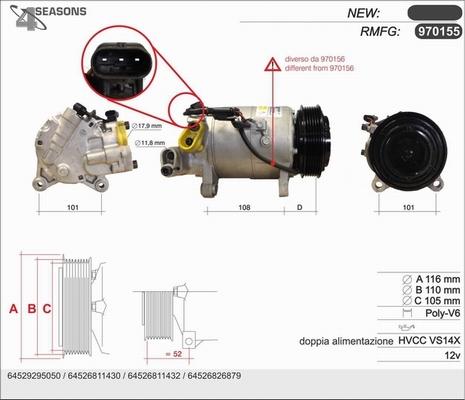 AHE 970155 - Компресор, климатизация vvparts.bg