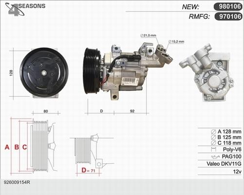 AHE 970106 - Компресор, климатизация vvparts.bg