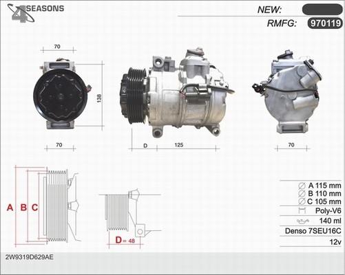 AHE 970119 - Компресор, климатизация vvparts.bg