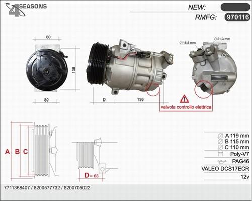 AHE 970116 - Компресор, климатизация vvparts.bg