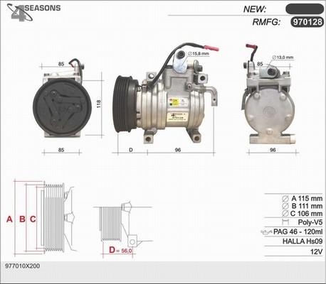 AHE 970128 - Компресор, климатизация vvparts.bg