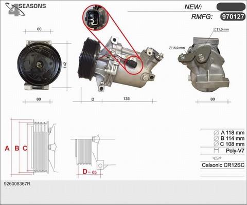 AHE 970127 - Компресор, климатизация vvparts.bg