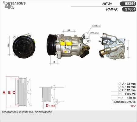 AHE 97864 - Компресор, климатизация vvparts.bg