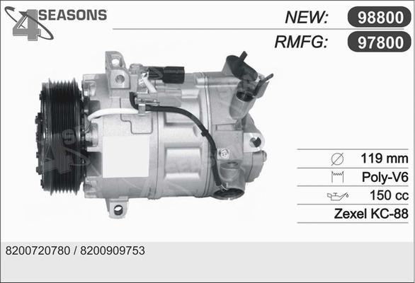 AHE 97800 - Компресор, климатизация vvparts.bg