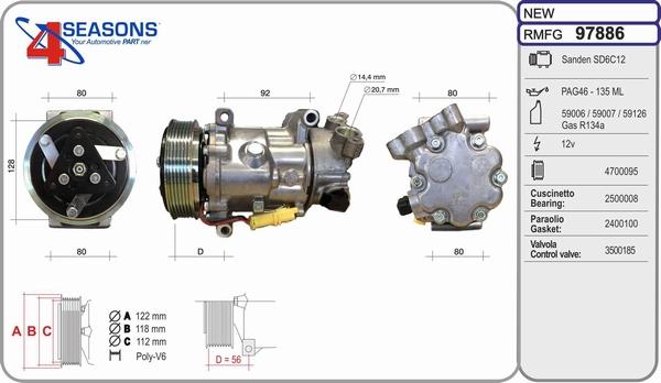 AHE 97886 - Компресор, климатизация vvparts.bg