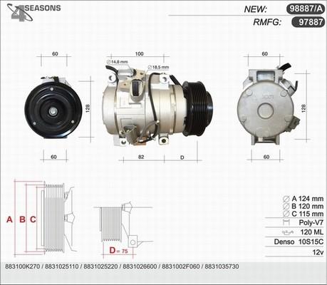 AHE 97887 - Компресор, климатизация vvparts.bg