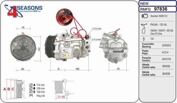 AHE 97836 - Компресор, климатизация vvparts.bg