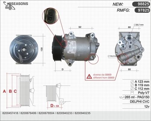 AHE 97825 - Компресор, климатизация vvparts.bg