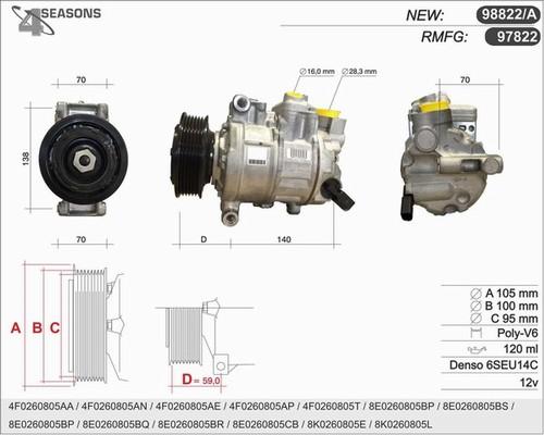 AHE 97822 - Компресор, климатизация vvparts.bg