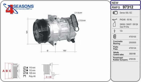 AHE 97312 - Компресор, климатизация vvparts.bg