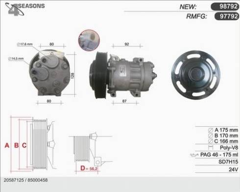 AHE 97792 - Компресор, климатизация vvparts.bg