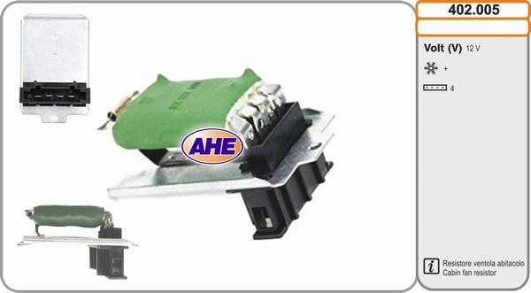 AHE 402.005 - Резистор, електромотор-вентилатор охлаждане vvparts.bg