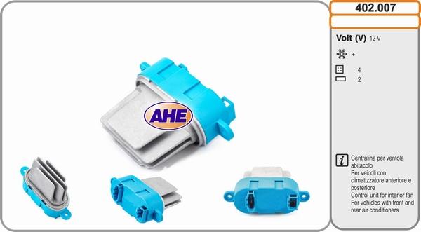 AHE 402.007 - Управляващ блок, електрически вентилатор (охлаждане на двига vvparts.bg