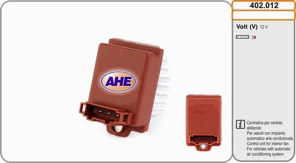 AHE 402.012 - Управляващ блок, електрически вентилатор (охлаждане на двига vvparts.bg