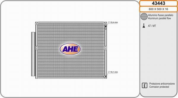 AHE 43443 - Кондензатор, климатизация vvparts.bg