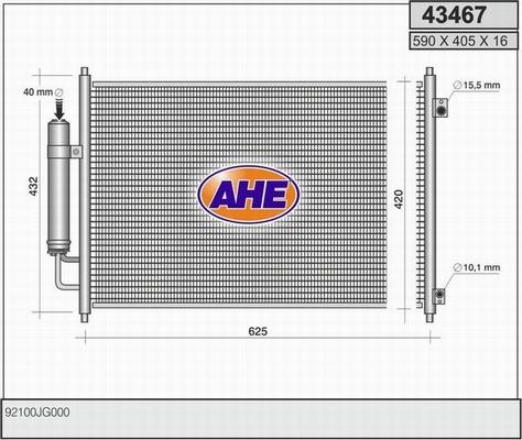 AHE 43467 - Кондензатор, климатизация vvparts.bg