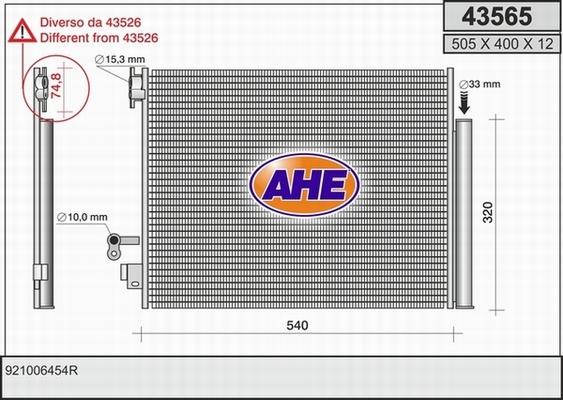 AHE 43565 - Кондензатор, климатизация vvparts.bg