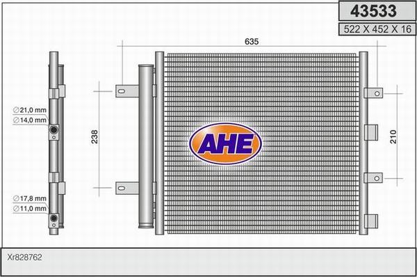 AHE 43533 - Кондензатор, климатизация vvparts.bg