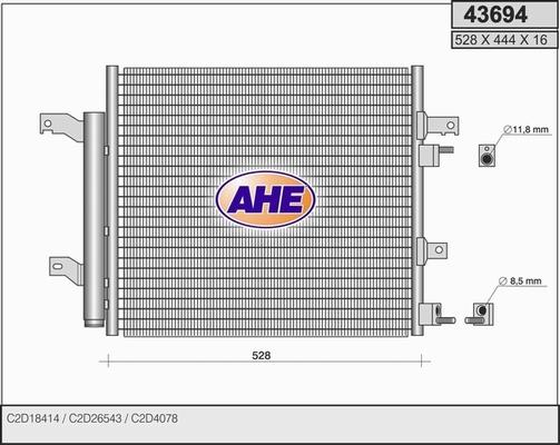 AHE 43694 - Кондензатор, климатизация vvparts.bg