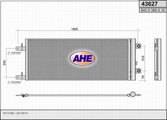 AHE 43627 - Кондензатор, климатизация vvparts.bg